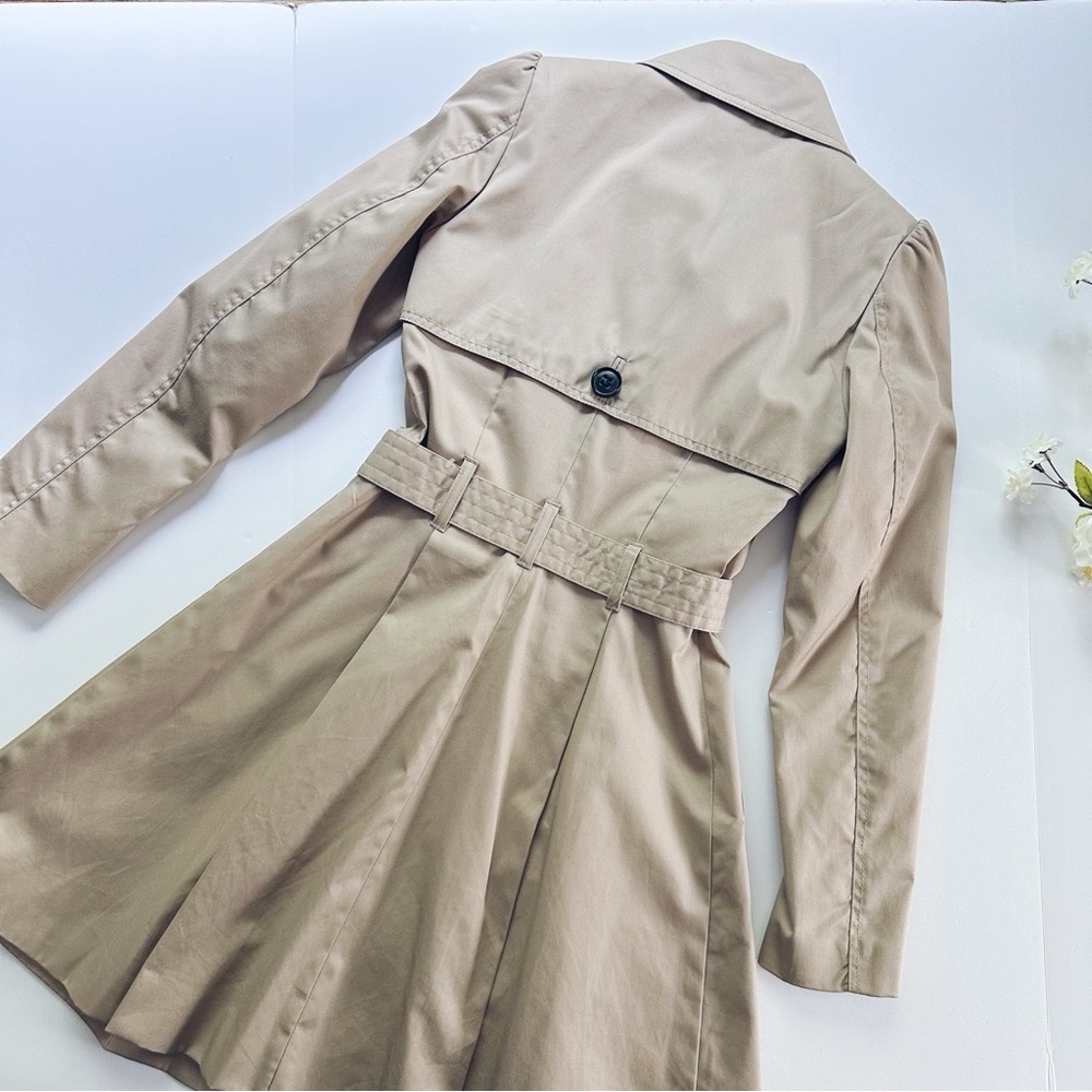 H&M Women’s Classic Trench Coat Peacoat Ceam Tan Beige Size 2 - Picture 7 of 9